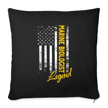 Légende du biologiste marin - Housse de coussin décorative 45 x 45 cm - noir - Devant