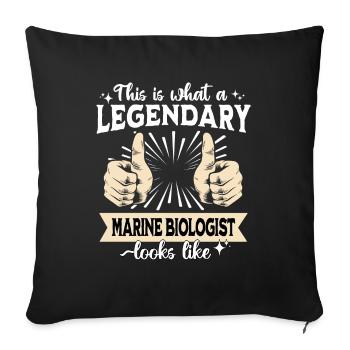 Biologiste marin légendaire - Housse de coussin décorative 45 x 45 cm - noir - Devant