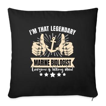 Biologiste marin légendaire - Housse de coussin décorative 45 x 45 cm - noir - Devant