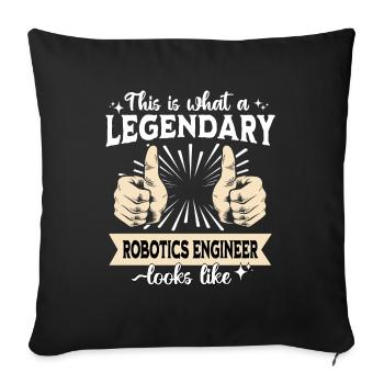 Ingénieur en robotique légendaire - Housse de coussin décorative 45 x 45 cm - noir - Devant