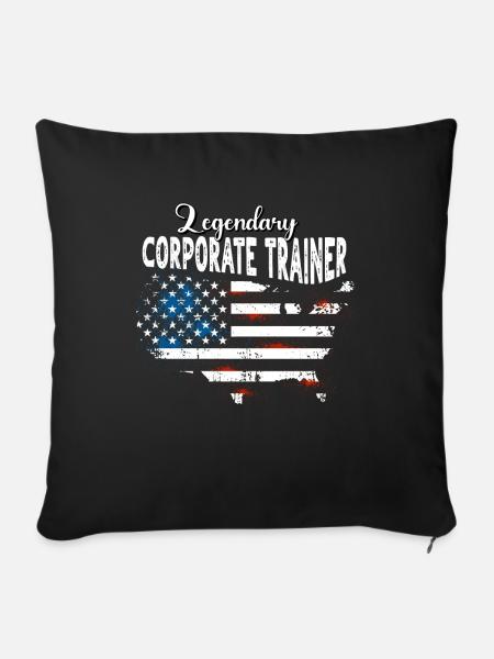 Mitarbeitercoach US - Sofakissenbezug 45 x 45 cm - Schwarz