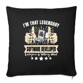Legendary Software Developer - Sofa pillowcase 17,3'' x 17,3'' (45 x 45 cm) - black - Front
