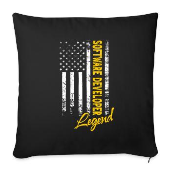 Software Developer Legend - Sofa pillowcase 17,3'' x 17,3'' (45 x 45 cm) - black - Front