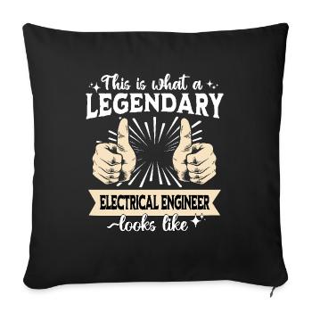 Legendary Electrical Engineer - Sofa pillowcase 17,3'' x 17,3'' (45 x 45 cm) - black - Front