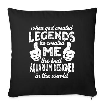 Meilleur concepteur d’aquarium Legend - Housse de coussin décorative 45 x 45 cm - noir - Devant