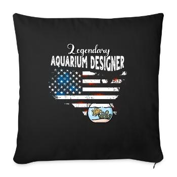Aquariendesigner US - Sofakissenbezug 45 x 45 cm - Schwarz - Vorne