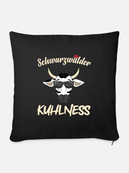 Schwarzwälder Kuhlness Lustiges Schwarzwald - Sofakissenbezug 45 x 45 cm - Schwarz