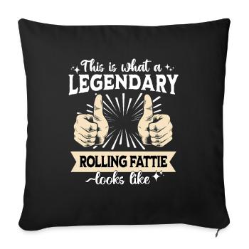 Legendärer Rolling Fattie Papa - Sofakissenbezug 45 x 45 cm - Schwarz - Vorne