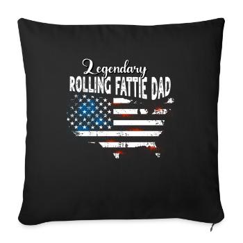 Rolling Fattie Papa US - Sofakissenbezug 45 x 45 cm - Schwarz - Vorne
