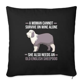 Berger anglais - Housse de coussin décorative 45 x 45 cm - noir - Devant