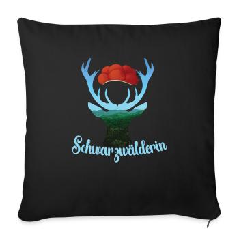 Bollenhut Schwarzwald Schwarzwälderin - Sofakissenbezug 45 x 45 cm - Schwarz - Vorne