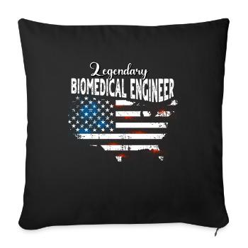 Biomedical Engineer US - Sofa pillowcase 17,3'' x 17,3'' (45 x 45 cm) - black - Front