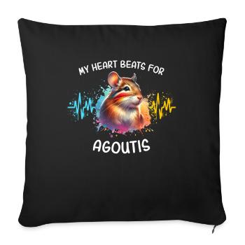 Aguti Heart Line - Sofa pillowcase 17,3'' x 17,3'' (45 x 45 cm) - black - Front