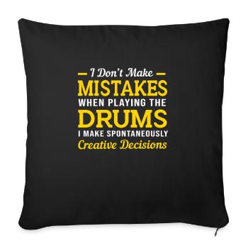 Schlagzeug Schlagzeuger Drumsticks - Sofakissenbezug 45 x 45 cm - Schwarz - Vorne