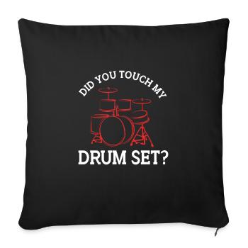 Drummer Drumsticks Tambours - Housse de coussin décorative 45 x 45 cm - noir - Devant