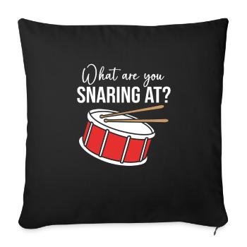 Schlagzeug Schlagzeuger Drumsticks - Sofakissenbezug 45 x 45 cm - Schwarz - Vorne