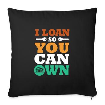 Mortgage Condominium Debt - Sofa pillowcase 17,3'' x 17,3'' (45 x 45 cm) - black - Front