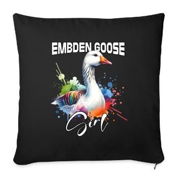Embden Oie Fille Emdengans - Housse de coussin décorative 45 x 45 cm - noir - Devant