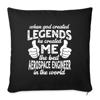 Best Aeronautical Engineer Legend - Sofa pillowcase 17,3'' x 17,3'' (45 x 45 cm) - black - Front