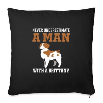 Brittany Dog Brittany Dog - Sofa pillowcase 17,3'' x 17,3'' (45 x 45 cm) - black - Front