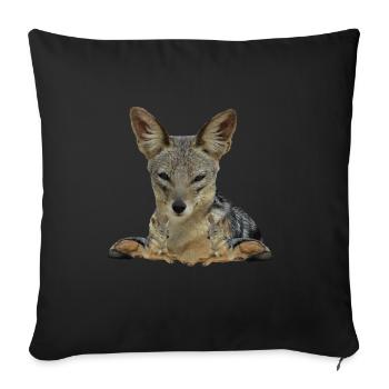 Jackal - Wildlife - Safari - Africa - Savannah - Sofa pillowcase 17,3'' x 17,3'' (45 x 45 cm) - black - Front