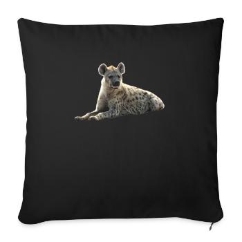 Hyène - Prédateur - Kenya - Afrique - Housse de coussin décorative 45 x 45 cm - noir - Devant
