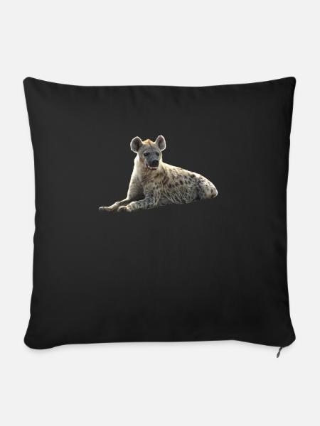 Hyäne - Raubtier - Kenia - Afrika - Sofakissenbezug 45 x 45 cm - Schwarz