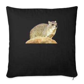 Klippschliefer - Schliefer - Wüstenschliefer - Housse de coussin décorative 45 x 45 cm - noir - Devant