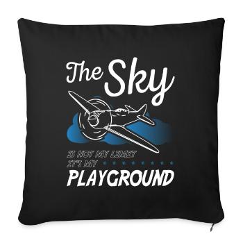Pilot The Sky Is Not My Limit - Sofa pillowcase 17,3'' x 17,3'' (45 x 45 cm) - black - Front
