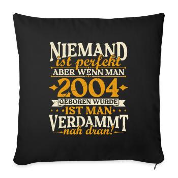 Millésime 2004 né anniversaire citation d’anniversaire - Housse de coussin décorative 45 x 45 cm - noir - Devant