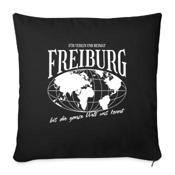 Freiburg Home Pride Football Gift - Sofa pillowcase 17,3'' x 17,3'' (45 x 45 cm) - black - Front