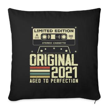 3rd Retro Style Anniversary Gift 2021 - Sofa pillowcase 17,3'' x 17,3'' (45 x 45 cm) - black - Front
