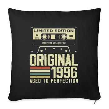 28th Retro Style Anniversary Gift 1996 - Sofa pillowcase 17,3'' x 17,3'' (45 x 45 cm) - black - Front