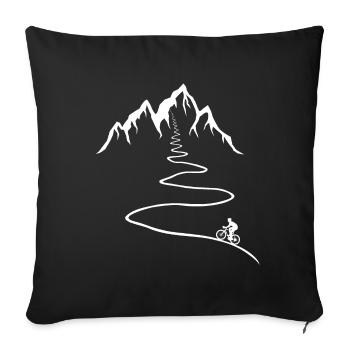Road bike, Bicycle, Mountain, Road cyclist, Road, Path - Sofa pillowcase 17,3'' x 17,3'' (45 x 45 cm) - black - Front