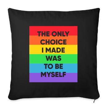 Schwul Lesbisch Regenbogen T-Shirt Geschenkidee - Sofakissenbezug 45 x 45 cm - Schwarz - Vorne