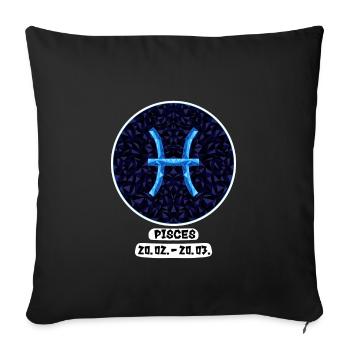 Pisces 20.02.-20.03. - Sofa pillowcase 17,3'' x 17,3'' (45 x 45 cm) - black - Front