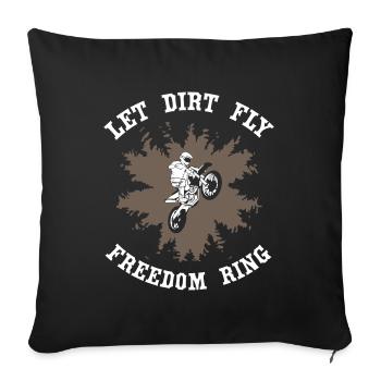 Let Dirt Fly Freedom Ring Motocross - Sofa pillowcase 17,3'' x 17,3'' (45 x 45 cm) - black - Front
