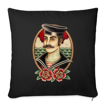 SAILOR JUNGE - Sofakissenbezug 45 x 45 cm - Schwarz - Vorne