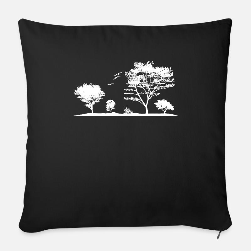 Forêt - Housse de coussin décorative 45 x 45 cm - noir