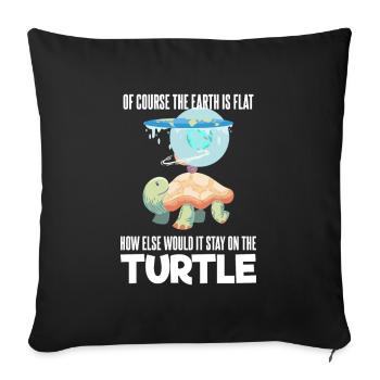 Plat Terre De La Terre Est Flat - Housse de coussin décorative 45 x 45 cm - noir - Devant