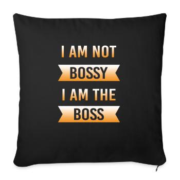 Bossy patron patron patron exécutif mère - Housse de coussin décorative 45 x 45 cm - noir - Devant