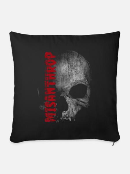 Misanthrop Skull - Sofakissenbezug 45 x 45 cm - Schwarz