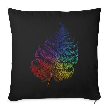 Fougère arc-en-ciel - Be Natural - T-shirt, sweat à capuche - Housse de coussin décorative 45 x 45 cm - noir - Devant