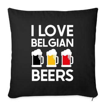 I love Belgian beers - Housse de coussin décorative 45 x 45 cm - noir - Devant