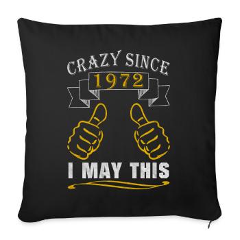 Né en 1972 Et fou - Housse de coussin décorative 45 x 45 cm - noir - Devant
