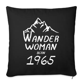 Femmes Randonnée Anniversaire 1965 Born Mountains - Housse de coussin décorative 45 x 45 cm - noir - Devant