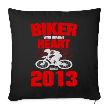 Radfahrer Mit Herz 2013 Geburtstag Fahrrad Sport - Sofakissenbezug 45 x 45 cm - Schwarz - Vorne