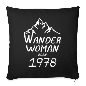 Anniversaire 1978 Née Femmes Sport Randonnée - Housse de coussin décorative 45 x 45 cm - noir - Devant