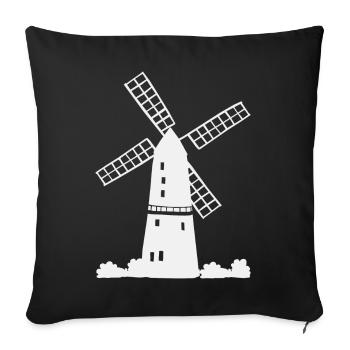 Windmill Holiday Holidays - Sofa pillowcase 17,3'' x 17,3'' (45 x 45 cm) - black - Front