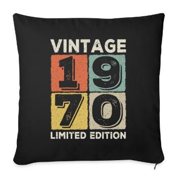 vintage 1970 - Sofa pillowcase 17,3'' x 17,3'' (45 x 45 cm) - black - Front